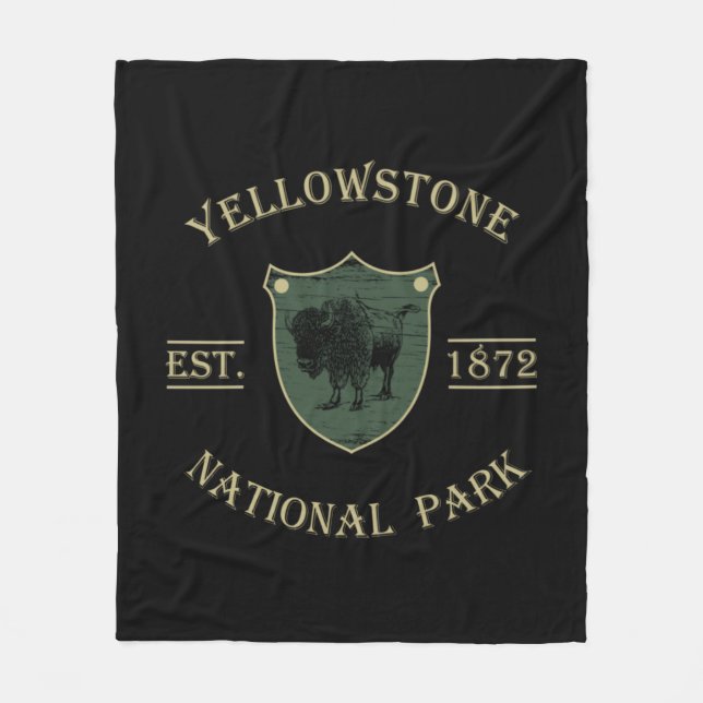 Couverture Polaire Vintage Parc national de Yellowstone (Devant)