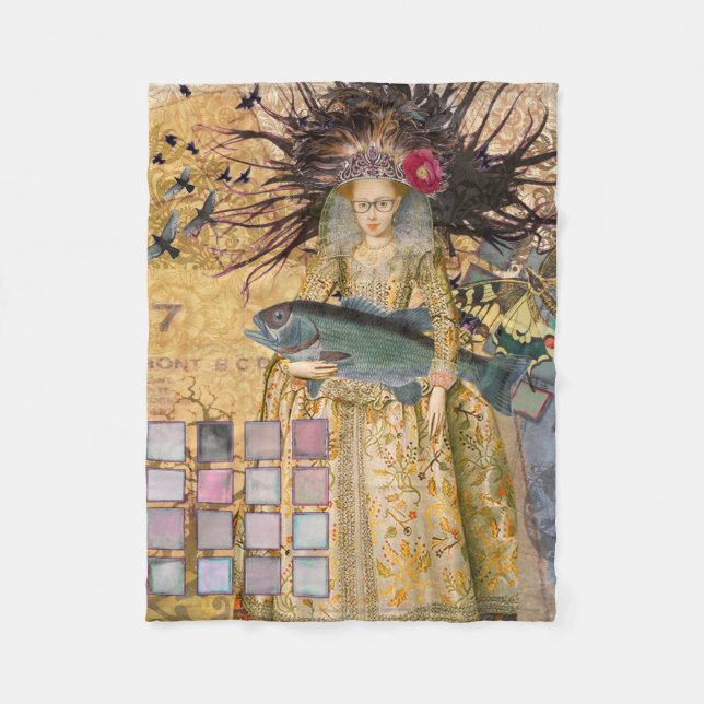 Couverture Polaire Vintage Pisces femme gothique classique (Devant)