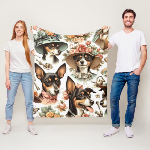 Couverture Polaire Vintage Rat Terrier sans fil