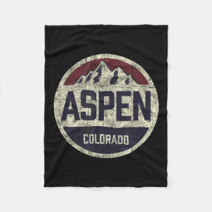 Couverture Polaire Vintage Retro Aspen Colorado Mountain Circle Skin