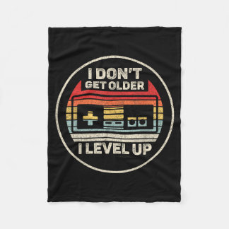 Couverture Polaire Vintage Retro I Don't Get Older I Level Up Video G