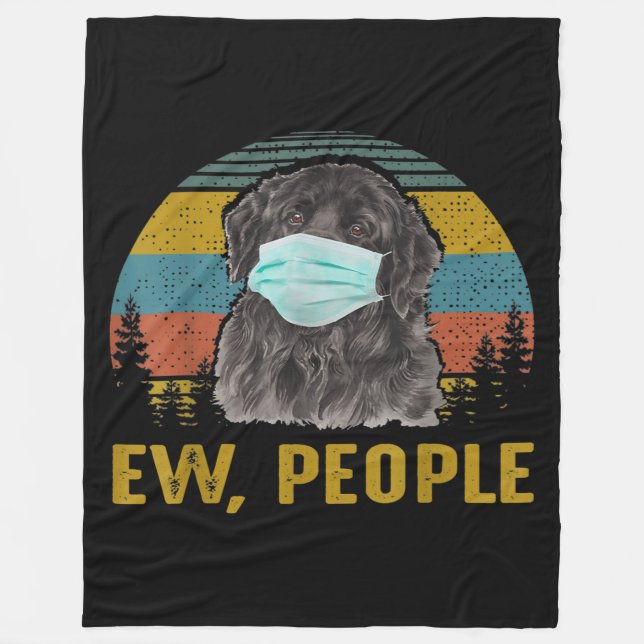 Couverture Polaire Vintage | Rétro Newfoundland Dog Venin (Devant)