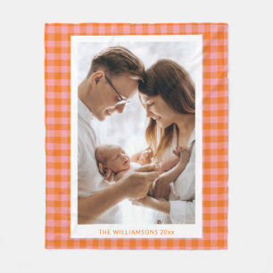 Couverture Polaire Vintage rose orange Plaid jolie photo verticale am