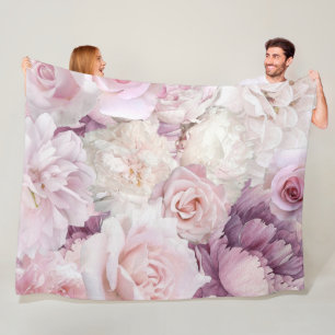 Couverture Polaire Vintage Rose Roses Botanique Jardin Fleece Blanket