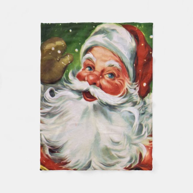 Couverture Polaire Vintage Santa Face 1 (Devant)