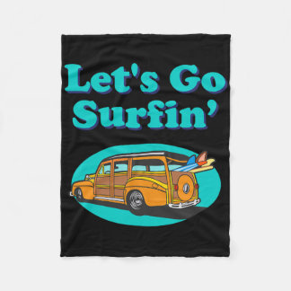 Couverture Polaire Vintage Surfing Pacific Ocean Surfboard Station Wa