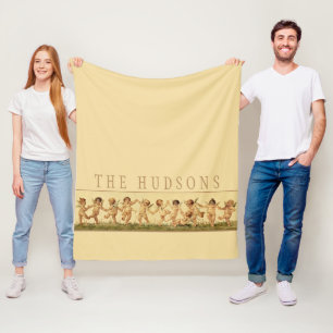 Couverture Polaire Vintage Sweet Happy Danser Cherubs Personnalisé