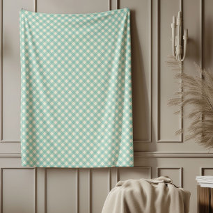 Couverture Polaire Vintage Tartan vert chaud Noël hiver