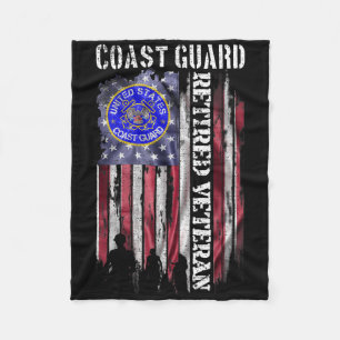 Couverture Polaire Vintage Usa American Flag Coast Guard Proud retire