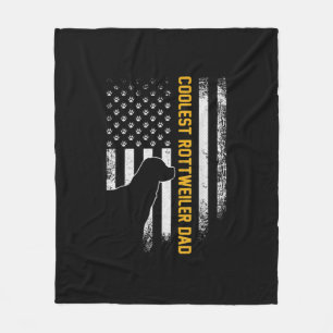 Couverture Polaire Vintage USA American Flag Coolest Rottweiler Dad