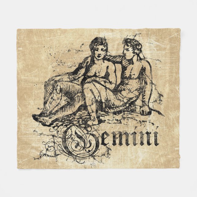Couverture Polaire Vintage Zodiac Gemini (Devant (Horizontal))