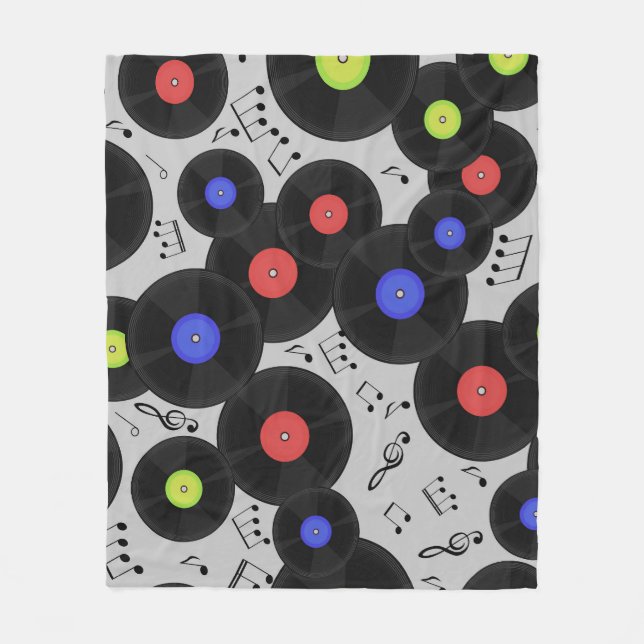 Couverture Polaire Vinyl Records : Music Note Motif (Devant)