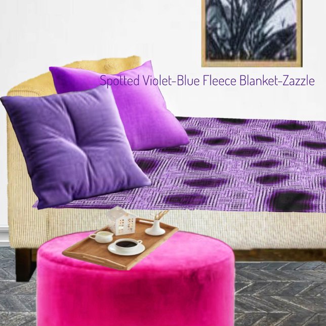 Couverture Polaire Violet-Bleu tacheté (Créateur téléchargé)