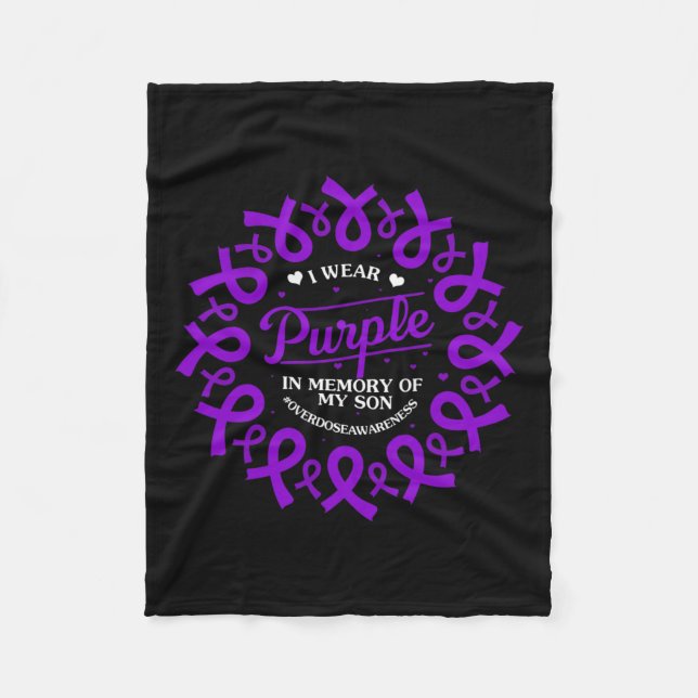 Couverture Polaire Violet En Mémoire De Mon Fils Surdose Sensibilisat (Devant)