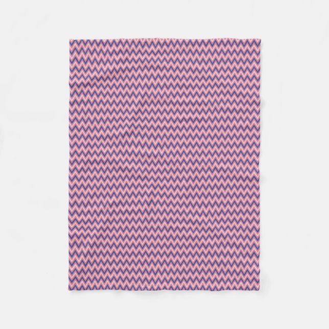 Couverture Polaire Violet et nuances de rose chevron (Devant)