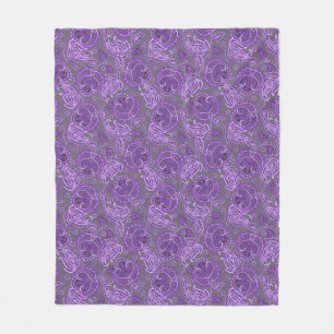 Couverture Polaire Violet paisley damassé floral orienté ethnique
