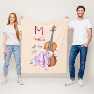 Couverture Polaire Violon, chaussures de ballet et papillons Monogram