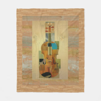 Couverture Polaire Violon composé sur l'arrière - plan en bois