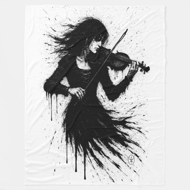 Couverture Polaire Violoniste Né de l'Encre dans la Tempête du Son (Devant)