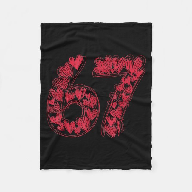 Couverture Polaire Viral 67 Hand-drawn Hearts Valentine's Day Cute Te (Devant)