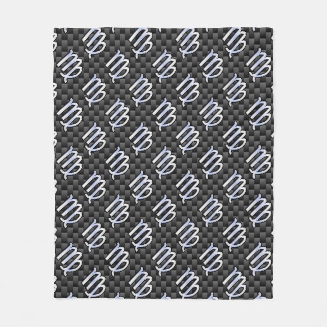 Couverture Polaire Virgo Sign on Charcoal Carbon Print (Devant)