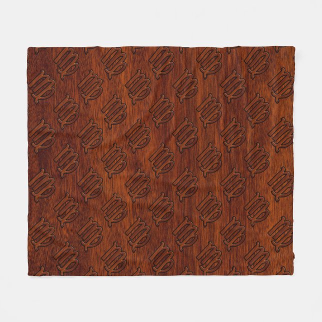 Couverture Polaire Virgo Zodiac Connexion en Mahogany Riche Style Boi (Devant (Horizontal))