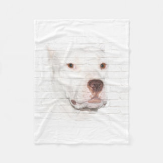 Couverture Polaire Visage blanc de terrier de pitbull