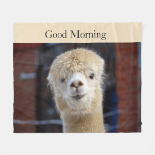 Couverture Polaire Visage d'alpaca mignon