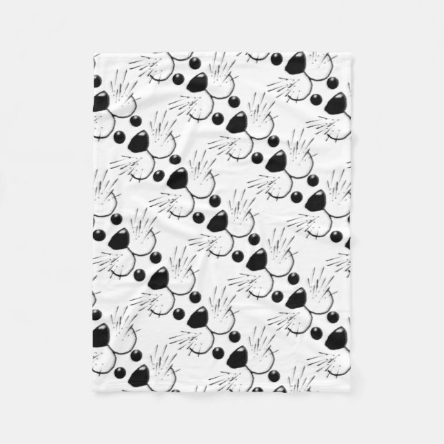 Couverture Polaire Visage de chat Kitty souriant (Devant)