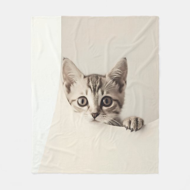 Couverture Polaire Visage de chaton mignon (Devant)