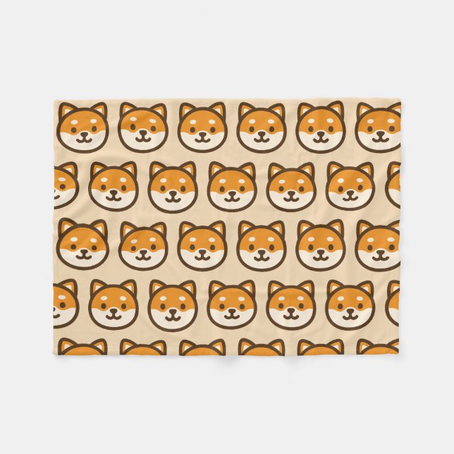 Couverture Polaire Visage de Chien Shiba Inu Mignon (Devant (Horizontal))
