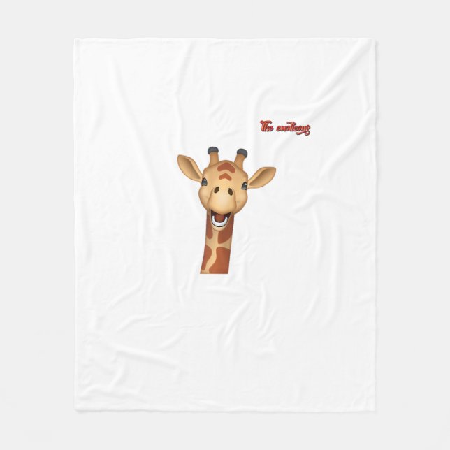 Couverture Polaire visage de girafe enthousiaste emoji (Devant)