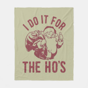 Couverture Polaire Visage de Père Noël Noël rude Je le fais pour les