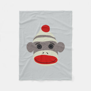Couverture Polaire Visage de singe de chaussette