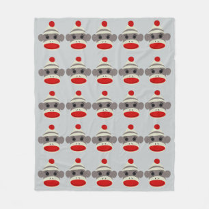 Couverture Polaire Visage de singe de chaussette