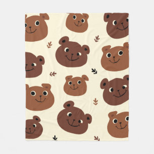 Couverture Polaire Visage drôle d'ours