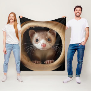 Couverture Polaire Visage du Ferret de bébé - Ferrets mignons