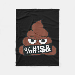 Couverture Polaire Visage Jaune Sourire Censuré Emoji Caca Officiel