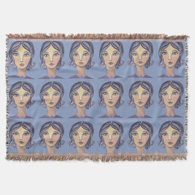 Couverture Polaire Visage Pouvoir des Femmes (Devant)