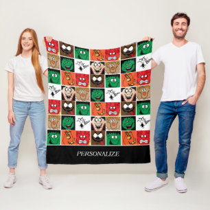 Couverture Polaire Visages d'amusement de Halloween