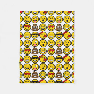 Couverture Polaire Visages d'émotion de motif d'Emoji d'amusement