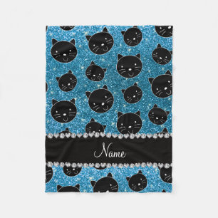 Couverture Polaire Visages nommés faits sur commande de chat noir de