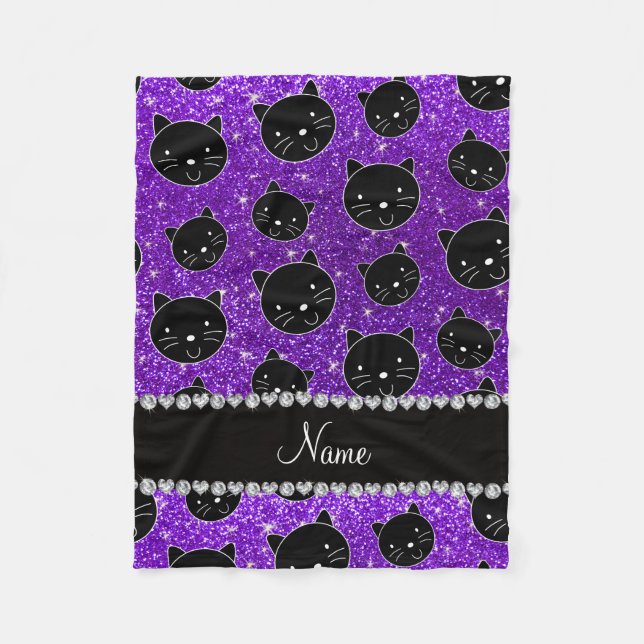 Couverture Polaire Visages pourpres de chat noir de parties (Devant)