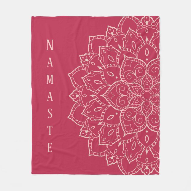 Couverture Polaire Viva Magenta & Pale Dogwood Namaste Mandala (Devant)