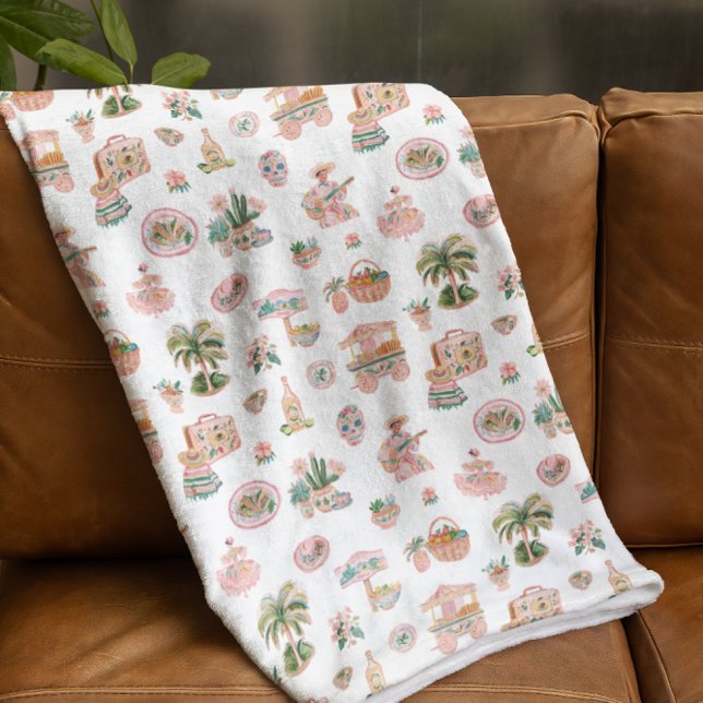 Couverture Polaire Viva México | Illustrations mexicaines mignonnes (Créateur téléchargé)