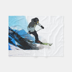 Couverture Polaire Vivez ! - Piste de ski alpin Blanche
