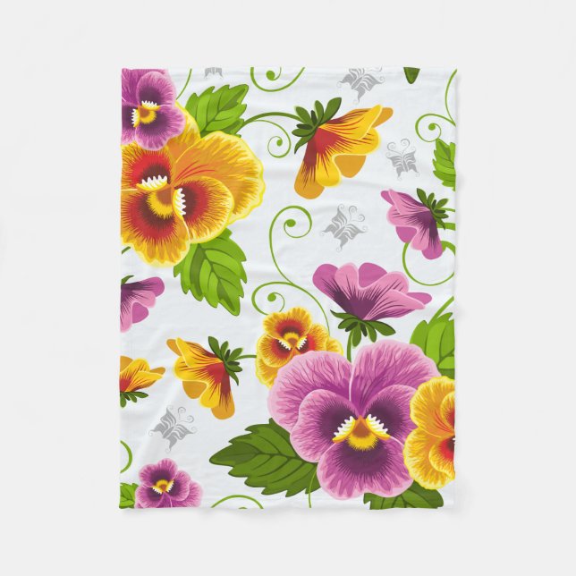 Couverture Polaire Vivid fleurs de pansement (Devant)