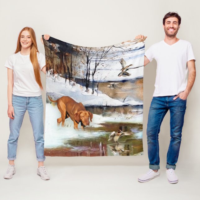 Couverture Polaire Vizsla hongroise, canards de chasse en hiver (En situation)