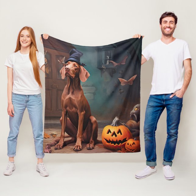 Couverture Polaire Vizsla Potirons Halloween Effrayant (En situation)