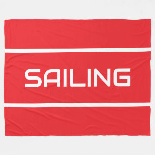 Couverture Polaire VOILE Fun Élégant Texte Blanc Rayures Sur Rouge Éc